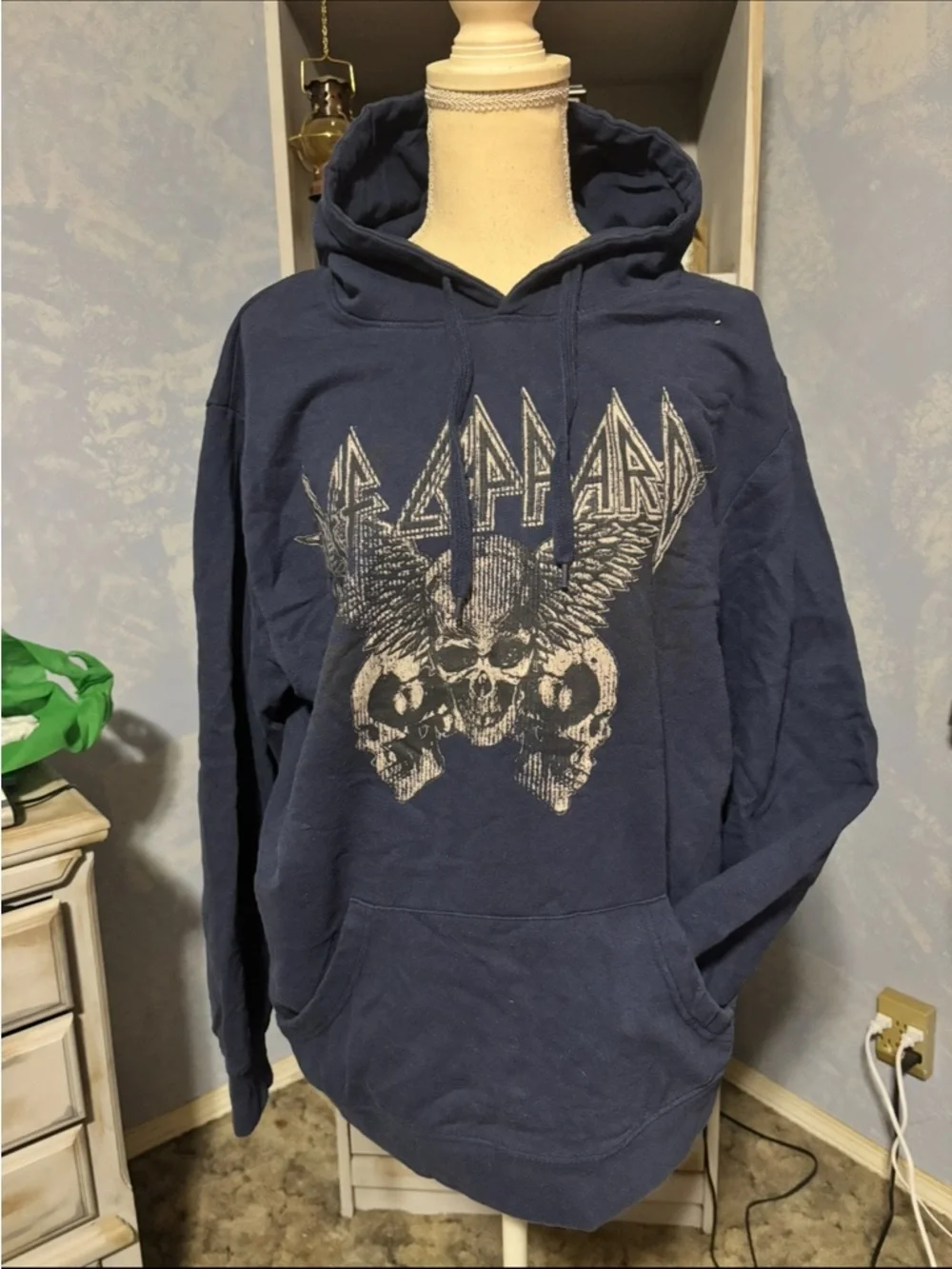 Navy Graphic Hoodie - Def Leppard large - Picture 2 of 9